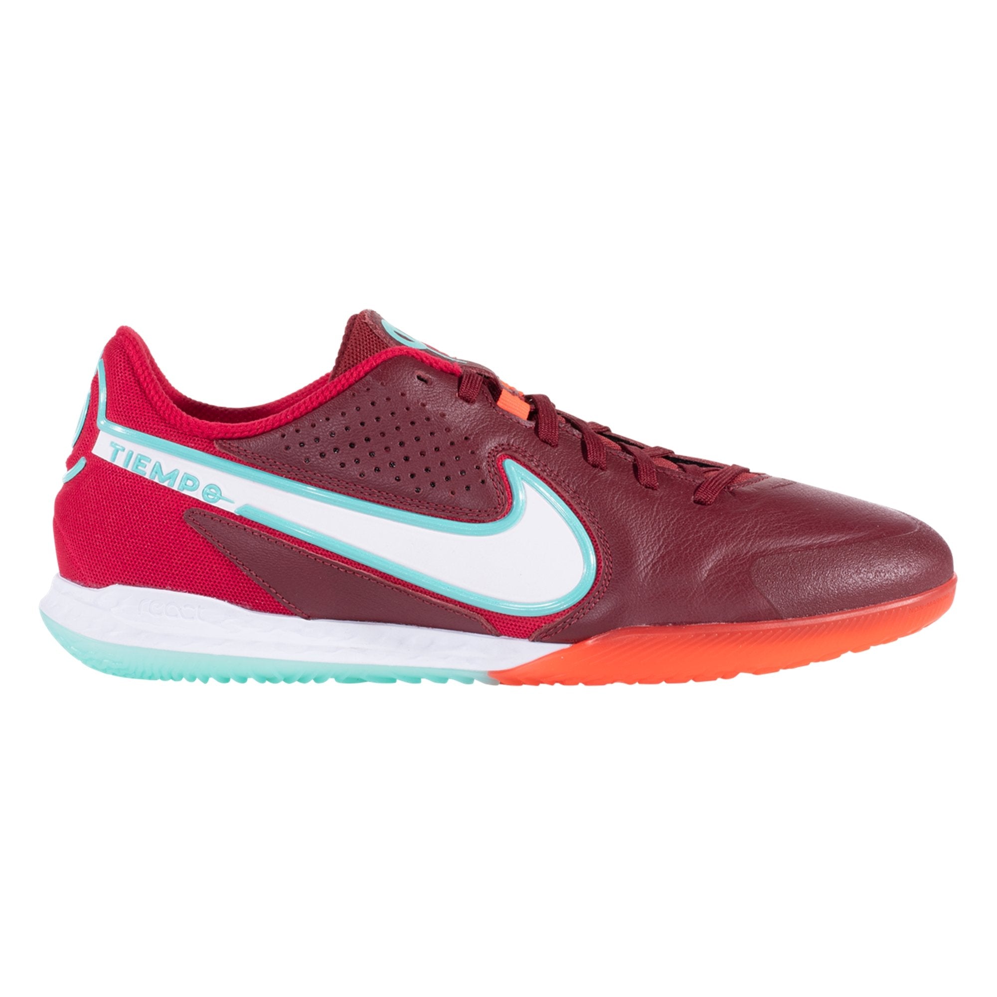 Nike Tiempo Legend 9 Academy IC Indoor Soccer Shoe - Team Red/White/Mystic Crimson/Dynamic Turquoise DA1190-616 – Soccer Zone USA