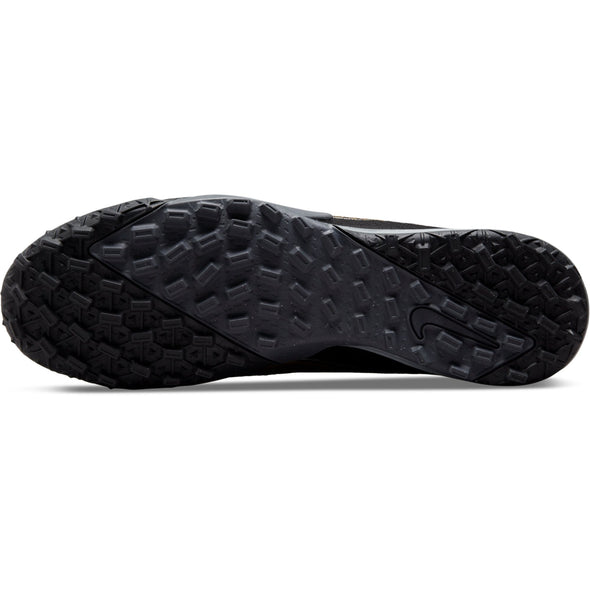 Nike Mercurial Vapor 14 Academy TF Turf Soccer Shoes: Black/Metallic Gold/ Metallic Silver