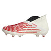 adidas Predator Edge + FG Firm Ground Soccer Cleat - Off White/Vivid Red/Gold Metallic