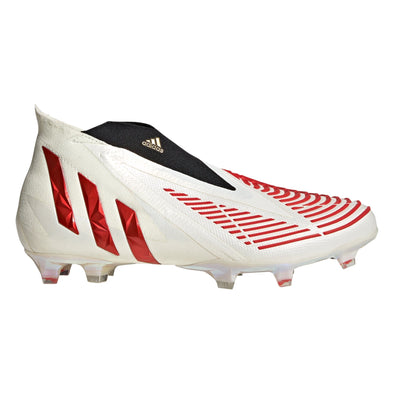 adidas Predator Edge + FG Firm Ground Soccer Cleat - Off White/Vivid Red/Gold Metallic