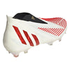 adidas Predator Edge + FG Firm Ground Soccer Cleat - Off White/Vivid Red/Gold Metallic