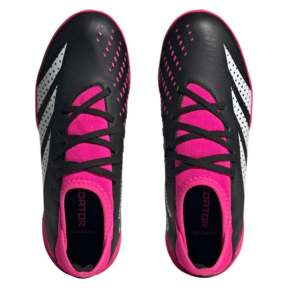 adidas Predator Accuracy.3 TF Junior Turf Soccer Cleats - Black/White/Pink