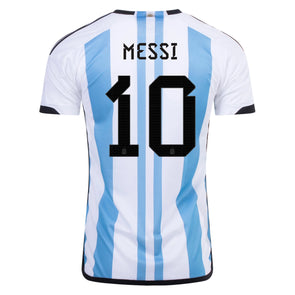 Men's Replica adidas Messi Argentina THREE STAR Home Jersey 2023