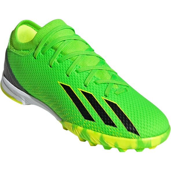 adidas X Speedportal.3 TF Junior Artificial Turf Soccer Shoe - Solar Green/Core Black/Solar Yellow