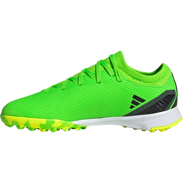 adidas X Speedportal.3 TF Junior Artificial Turf Soccer Shoe - Solar Green/Core Black/Solar Yellow