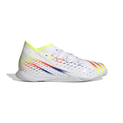 adidas Predator Edge.3 IC Junior Indoor Soccer Shoe - White/Solar Yellow/Power Blue