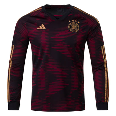 Men's Replica adidas Germany Long Sleeve Away Jersey 2022