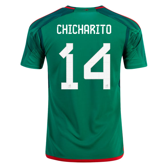 Men's Replica adidas Chicharito Mexico Home Jersey 2022