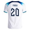 Men's Authentic Nike Foden England Home Jersey 2022