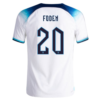 Men's Authentic Nike Foden England Home Jersey 2022