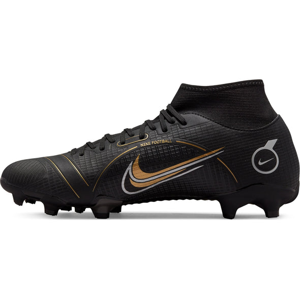 Nike Mercurial Superfly 8 Academy FG/MG Soccer Cleat -Black/Metallic Gold/Metallic Silver/Cave Stone/Ash