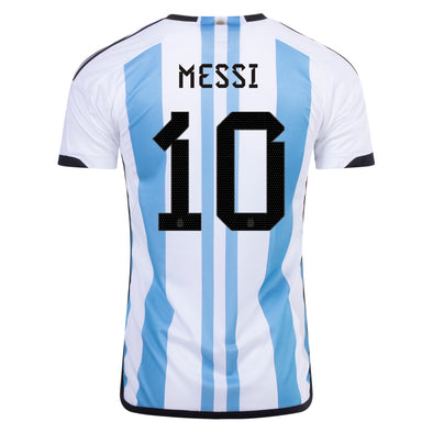 Adidas Argentina '22 3-Star Lionel Messi #10 Home Replica Jersey - S Each