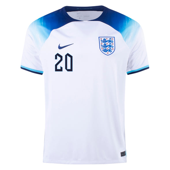 Men's Replica Nike Foden England Home Jersey 2022