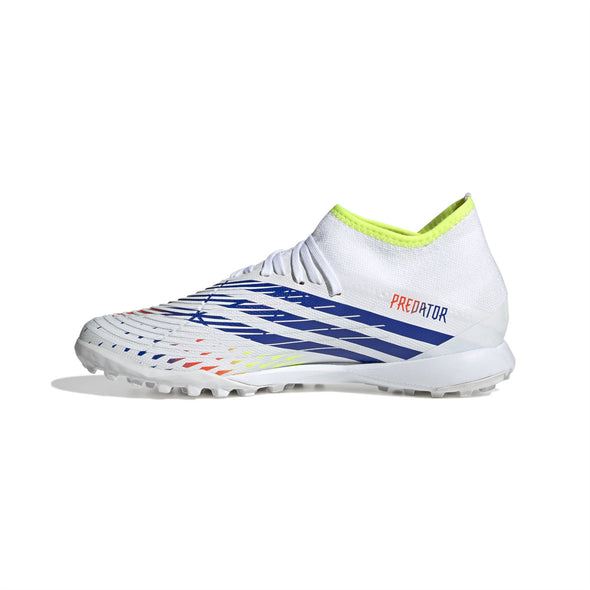 adidas Predator Edge.3 TF Artificial Turf Soccer Shoe - White/Solar Yellow/Power Blue