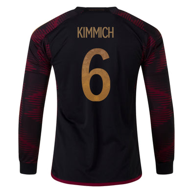 Men's Replica adidas Kimmich Germany Long Sleeve Away Jersey 2022