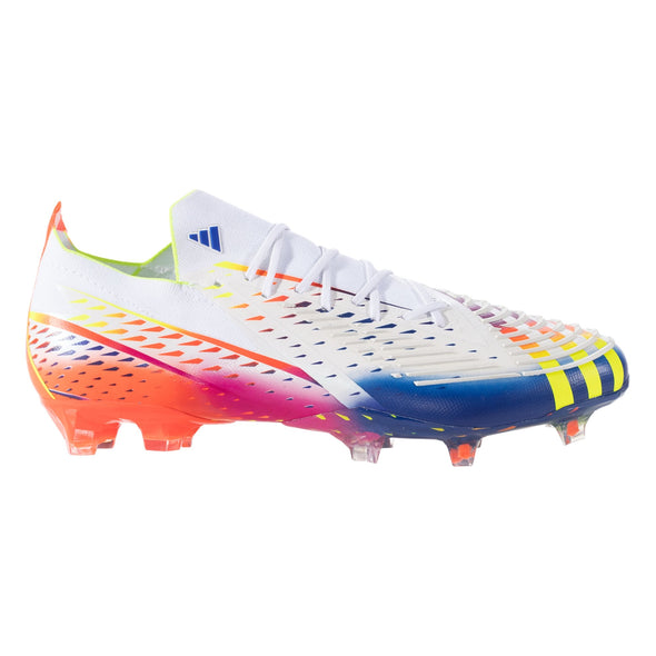 adidas Predator Edge.1 Low Cut FG Firm Ground Soccer Cleat - White/Solar Yellow/Power Blue