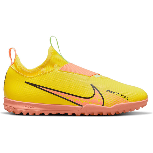 Nike Junior Zoom Mercurial Vapor 15 Academy TF Turf Soccer Shoes - Yellow Strike/Sunset Glow/Volt Ice