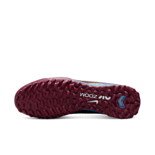 Nike Zoom Mercurial Superfly 9 KM Academy TF Turf Soccer Shoe - Dark Beetroot/Vivid Gold