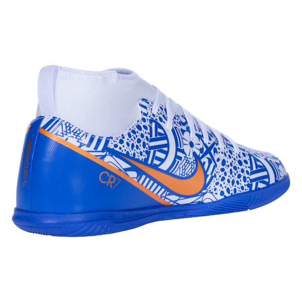 Nike Junior Superfly 9 Club CR7 IC Indoor Shoes - White/MetallicCopper/Concord/MediumBlue