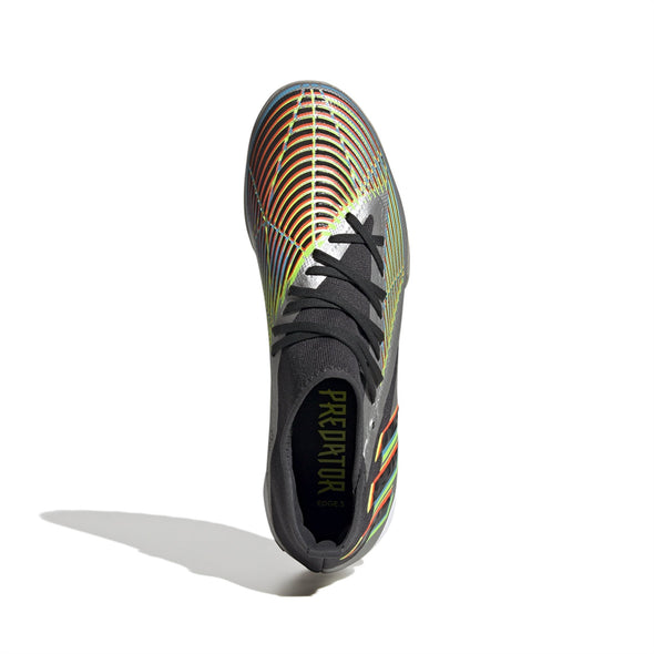 adidas Predator Edge.3 TF Artificial Turf Soccer Shoe - Metallic Silver/Core Black/Team Solar Green