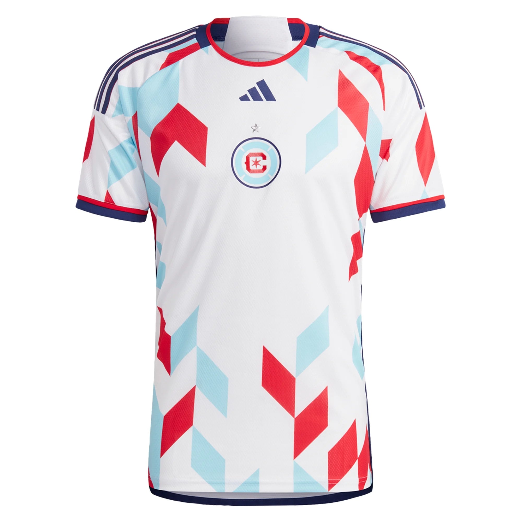 Men's Authentic adidas Chicago Fire Away Jersey 2023 Soccer Zone USA