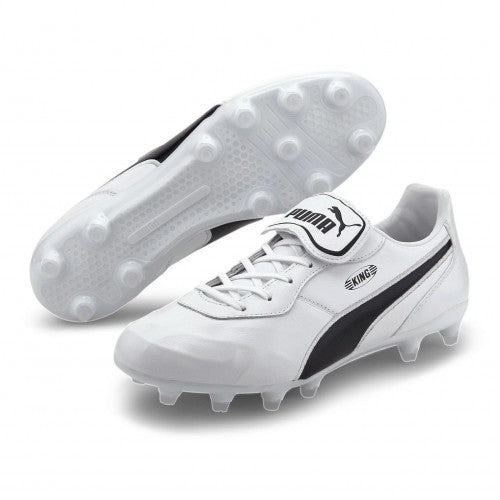 Puma King Top FG Firm Ground Soccer Cleat - White/Black