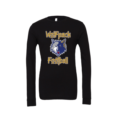 Wolfpack Football SUPPORTERS Bella + Canvas Long Sleeve Triblend T-Shirt Black
