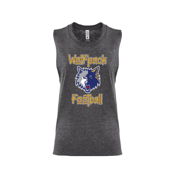 Wolfpack Football SUPPORTERS Next Level Ladies Muscle Tank Charcoal