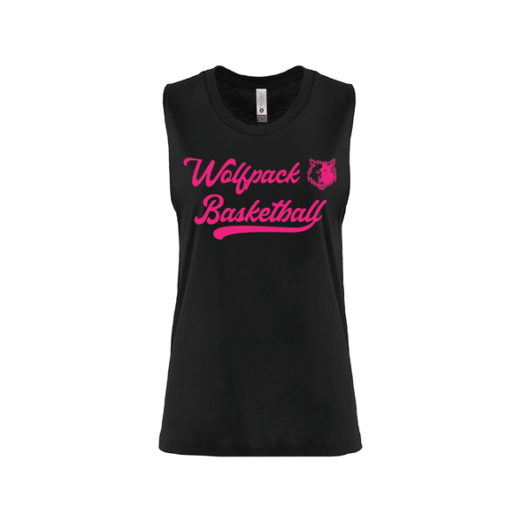 Wolfpack Basketball AUTHENTICS Next Level Ladies Muscle Tank Black
