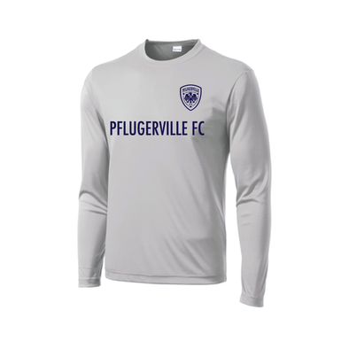 Pflugerville FC Coaches Sport Tek LS Poly Tee Silver