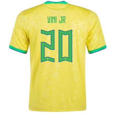 Kid's Replica Nike Vini Jr. Brazil Home Jersey 2022