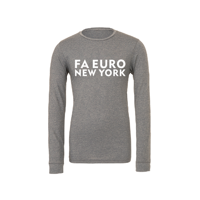 FA Euro New York MLS NEXT (Transfer) Bella + Canvas Long Sleeve Triblend T-Shirt Grey