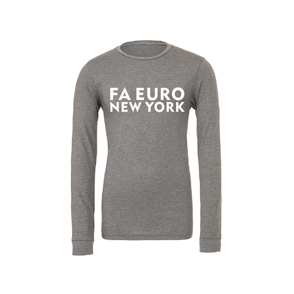FA Euro New York FAN (Transfer) Bella + Canvas Long Sleeve Triblend T-Shirt Grey