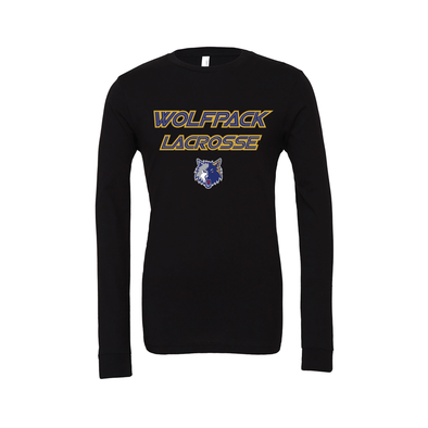 Wolfpack Lacrosse FAN Bella + Canvas Long Sleeve Triblend T-Shirt Black