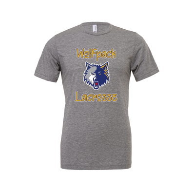 Wolfpack Lacrosse SUPPORTERS Bella + Canvas Short Sleeve Triblend T-Shirt Grey