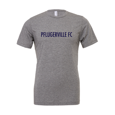 Pflugerville FC (Club Name) Bella + Canvas Short Sleeve Triblend T-Shirt Grey