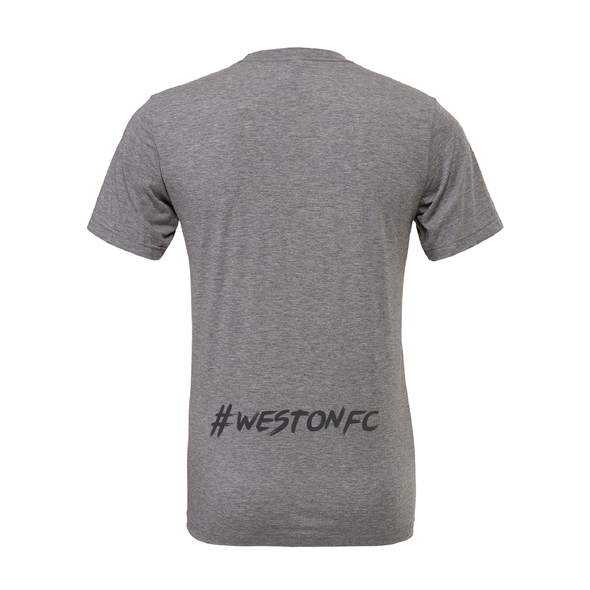 Weston FC Boys MLS Next (Logo) Bella + Canvas Short Sleeve Triblend T-Shirt Grey