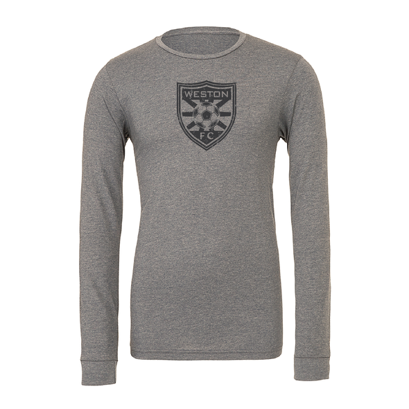 Weston FC FAN (Logo) Bella + Canvas Long Sleeve Triblend T-Shirt Grey