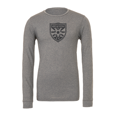 WESTON FC GIRLS PREMIER (Logo) Bella + Canvas Long Sleeve Triblend T-Shirt Grey