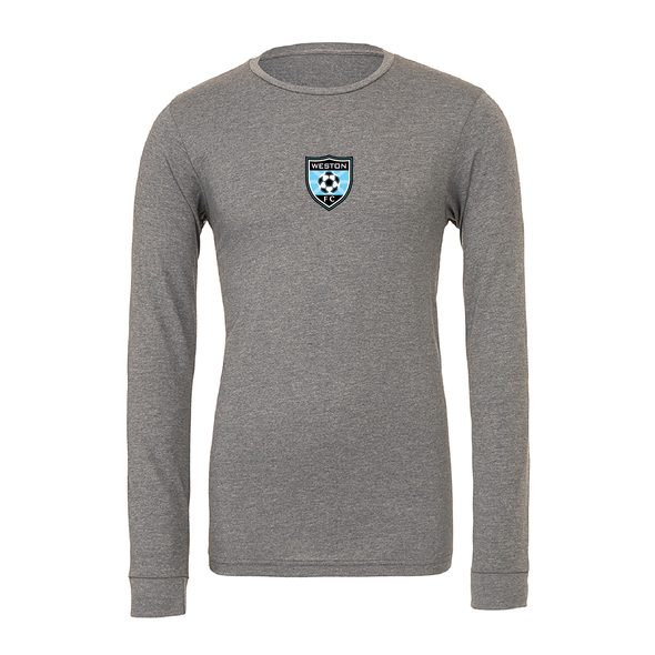 Weston FC FAN (Patch) Bella + Canvas Long Sleeve Triblend T-Shirt Grey