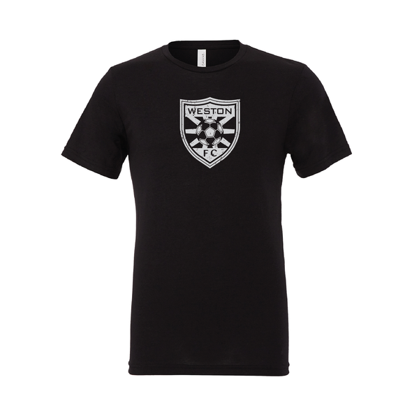 Weston FC Boys MLS Next (Logo) Bella + Canvas Short Sleeve Triblend T-Shirt Solid Black