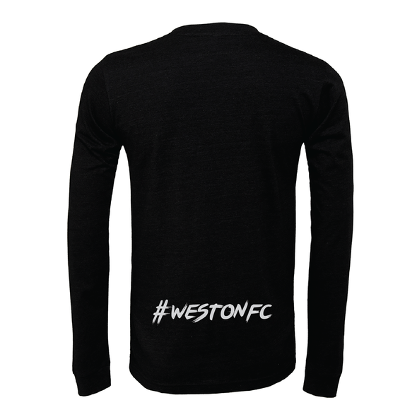 WESTON FC BOYS PREMIER (Logo) Bella + Canvas Long Sleeve Triblend T-Shirt Heather Black