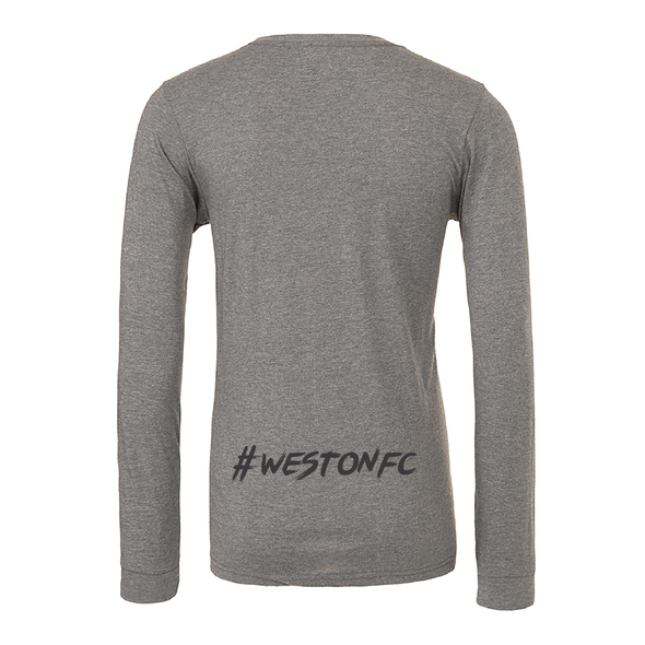 Weston FC Boys MLS Next (Patch) Bella + Canvas Long Sleeve Triblend T-Shirt Grey