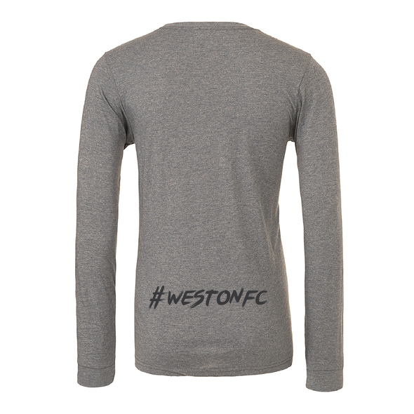 Weston FC FAN (Logo) Bella + Canvas Long Sleeve Triblend T-Shirt Grey