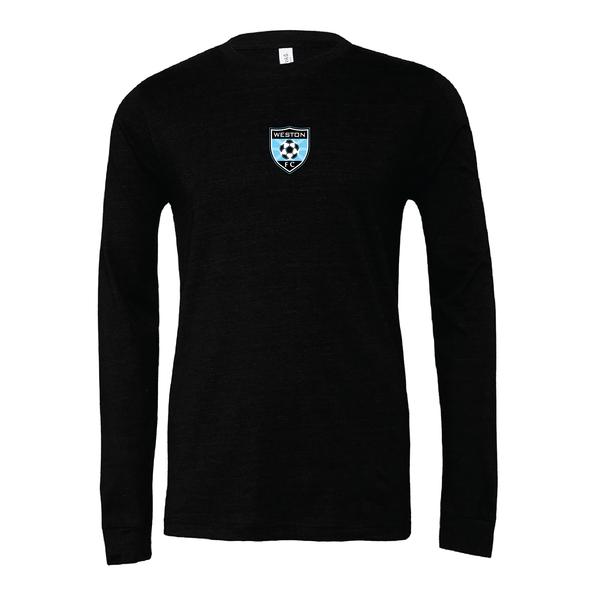 Weston FC Boys MLS Next (Patch) Bella + Canvas Long Sleeve Triblend T-Shirt Heather Black