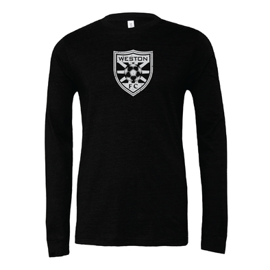 Weston FC FAN (Logo) Bella + Canvas Long Sleeve Triblend T-Shirt Heather Black