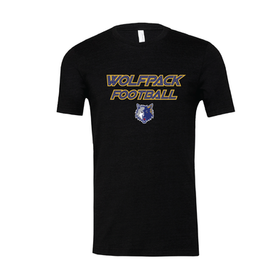 Wolfpack Football FAN Bella + Canvas Short Sleeve Triblend T-Shirt Black
